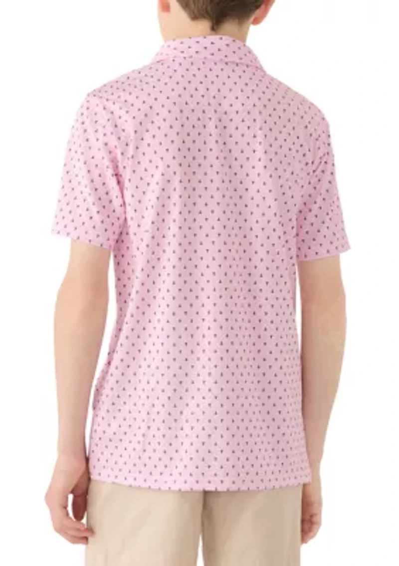 Boys 8-20 Anchor Print Polo Shirt