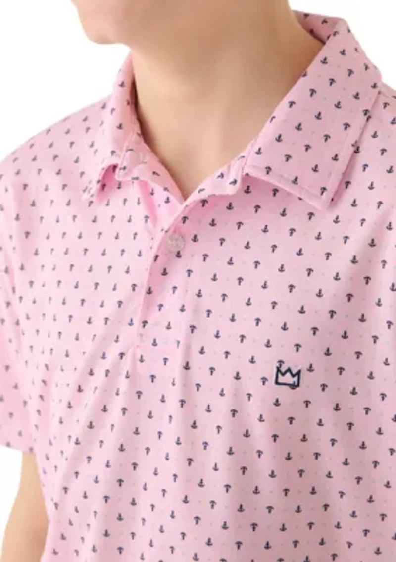 Boys 8-20 Anchor Print Polo Shirt