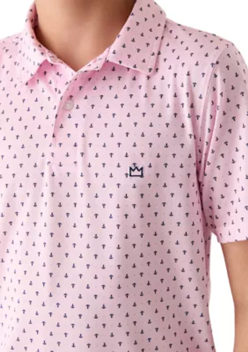 Boys 8-20 Anchor Printed Performance Polo Shirt