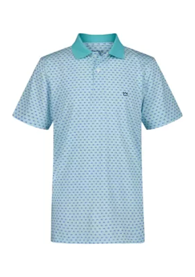 Boys 4-7 Fish Print Performance Polo Shirt