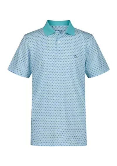 Boys 4-7 Fish Print Performance Polo Shirt