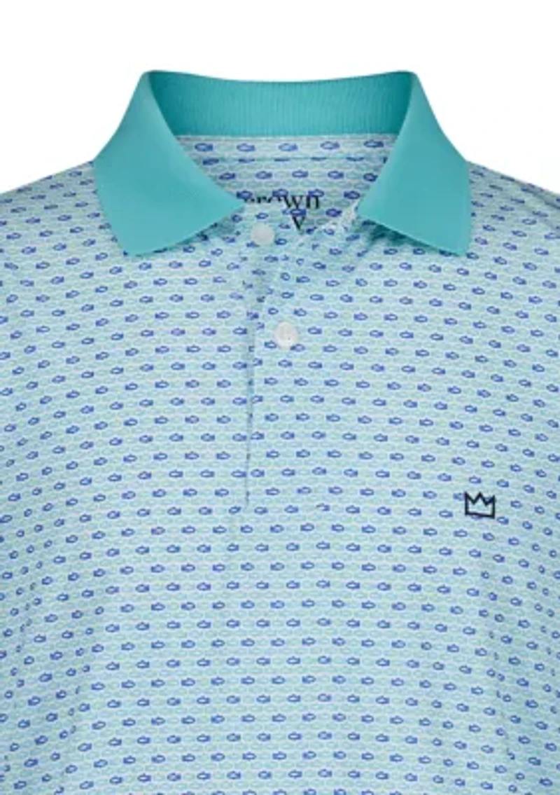 Boys 4-7 Fish Print Performance Polo Shirt