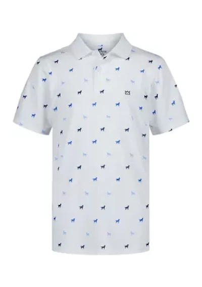 Boys 4-7 Dog Print Performance Polo Shirt