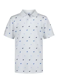 Boys 4-7 Dog Print Performance Polo Shirt