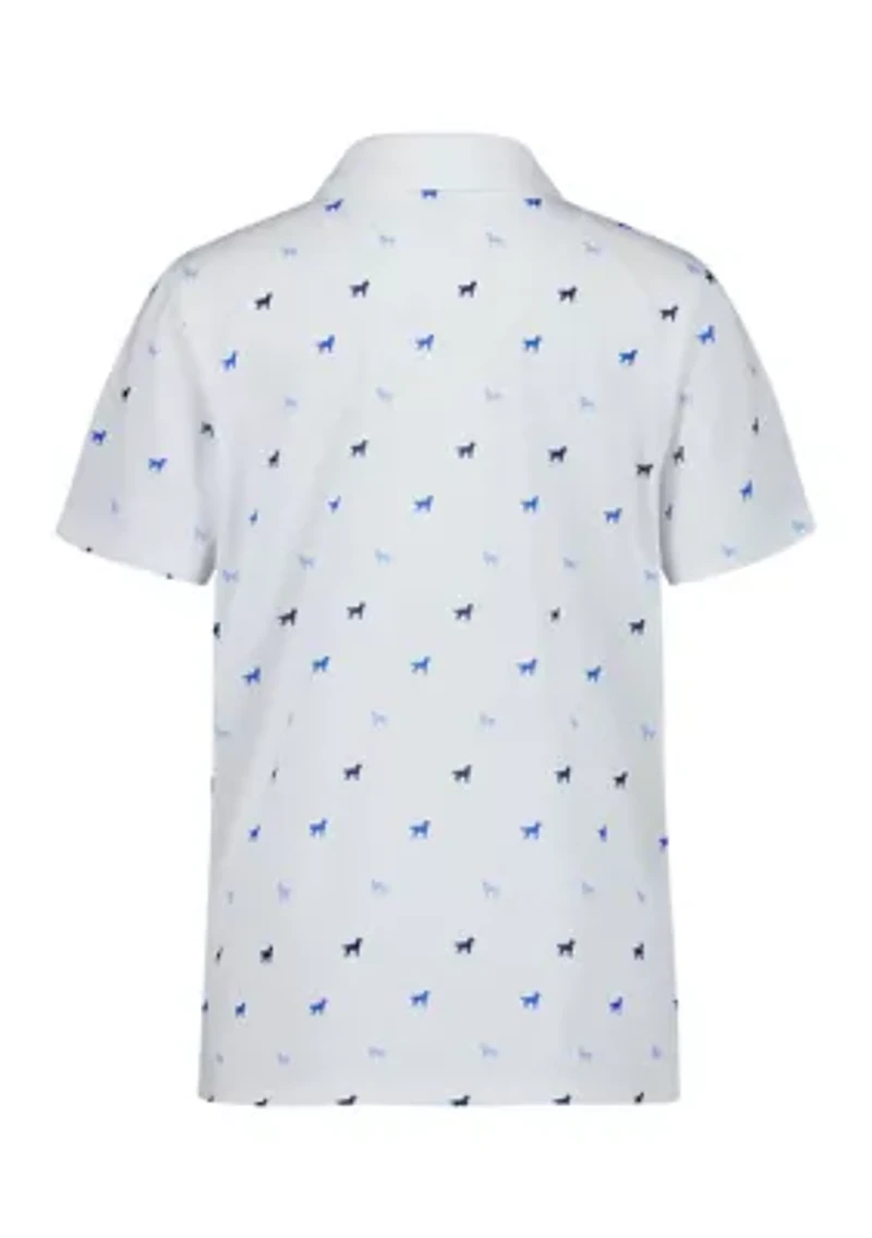 Boys 4-7 Dog Print Performance Polo Shirt