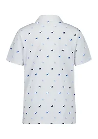 Boys 8-20 Dog Print Performance Polo Shirt