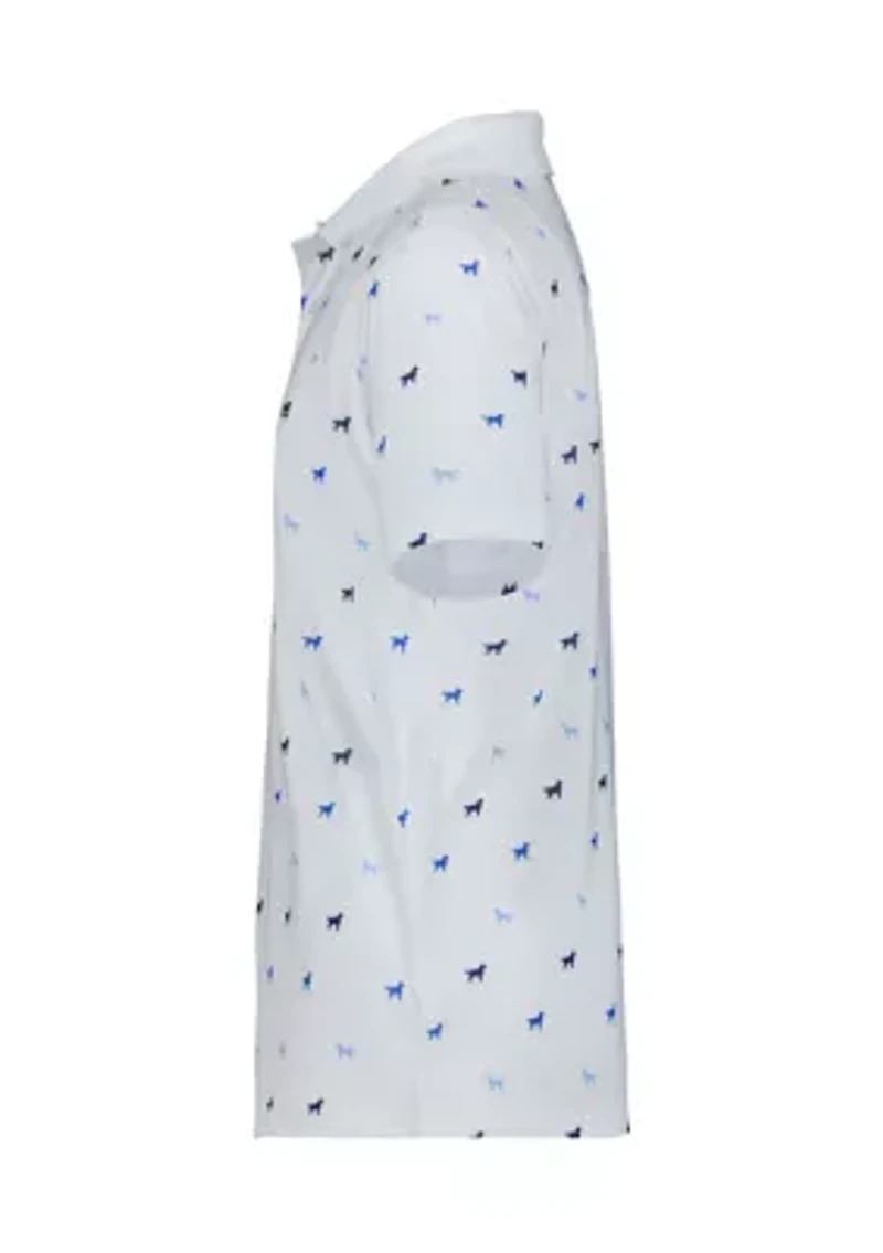 Boys 8-20 Dog Print Performance Polo Shirt