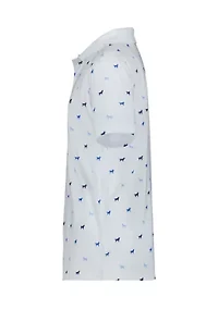 Boys 8-20 Dog Print Performance Polo Shirt