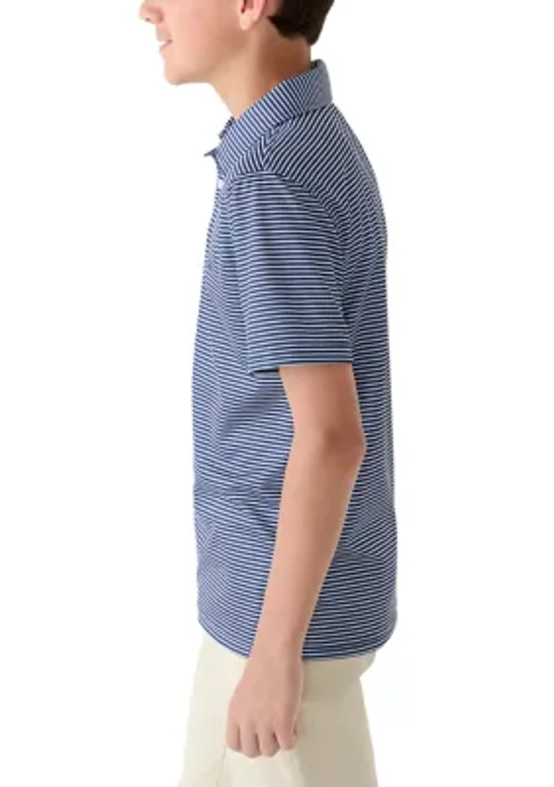 Boys 8-20 Husky Striped Performance Polo Shirt