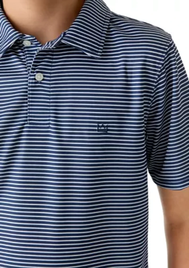 Boys 8-20 Husky Striped Performance Polo Shirt