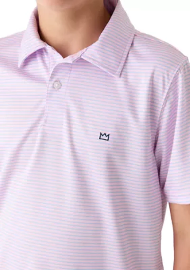 Boys 8-20 Husky Striped Performance Polo Shirt