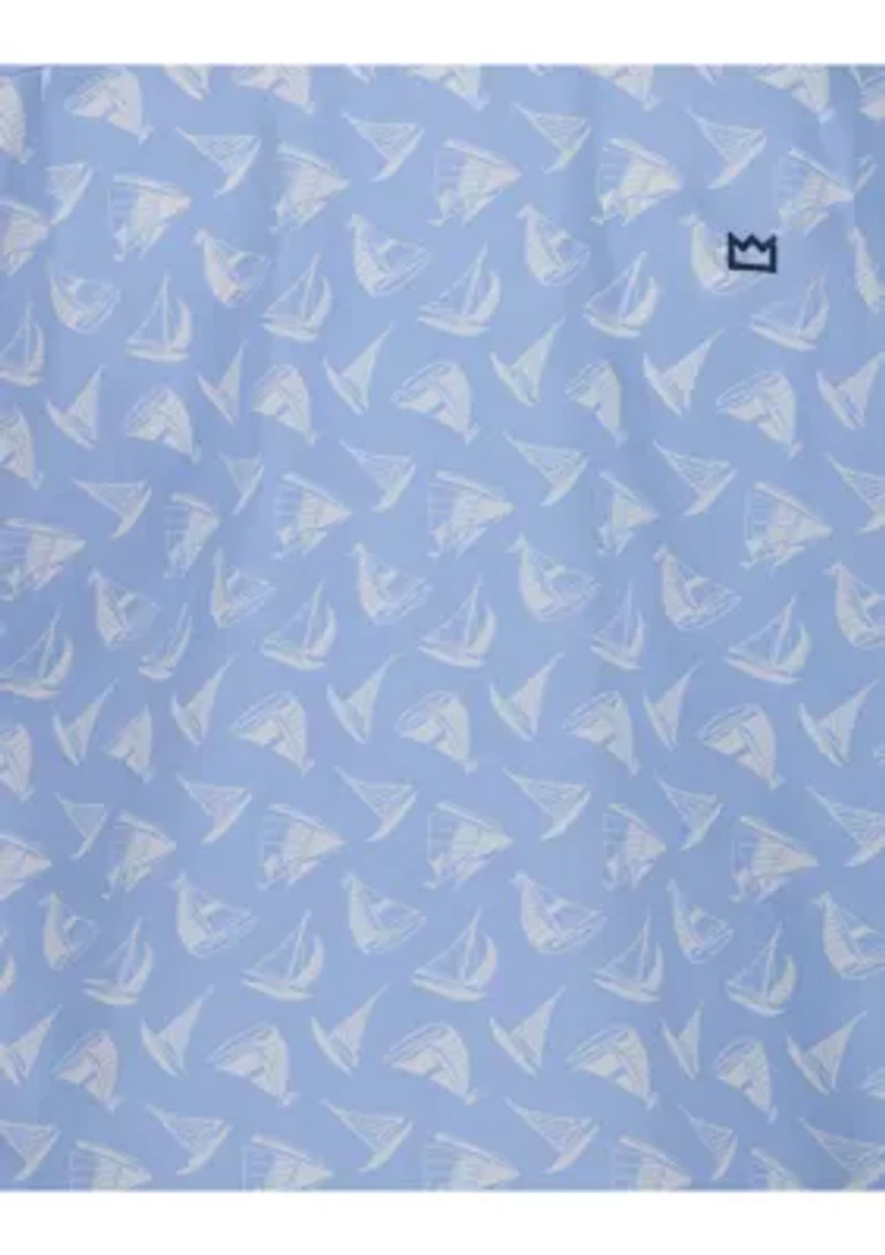 Husky Boys 8-20 Sailboat Printed Short Sleeve Woven Shirt