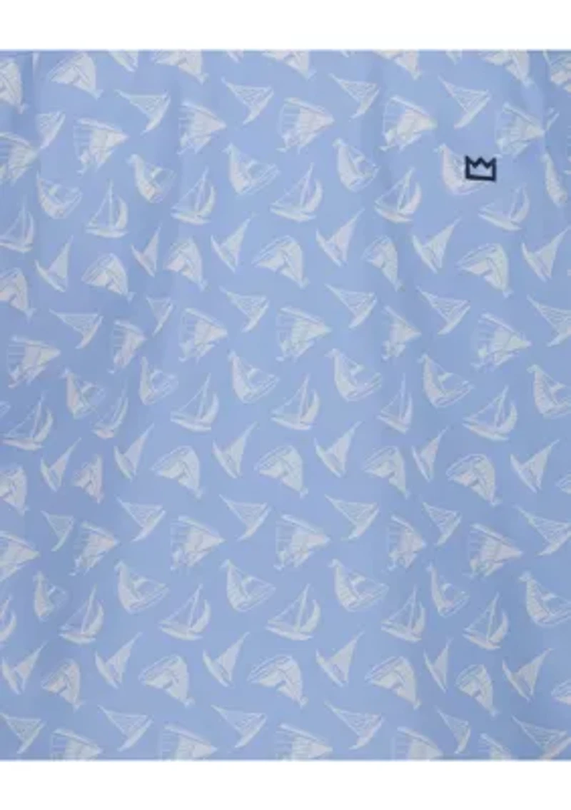 Boys 4-7 Sailboat Printed Short Sleeve Woven Shirt