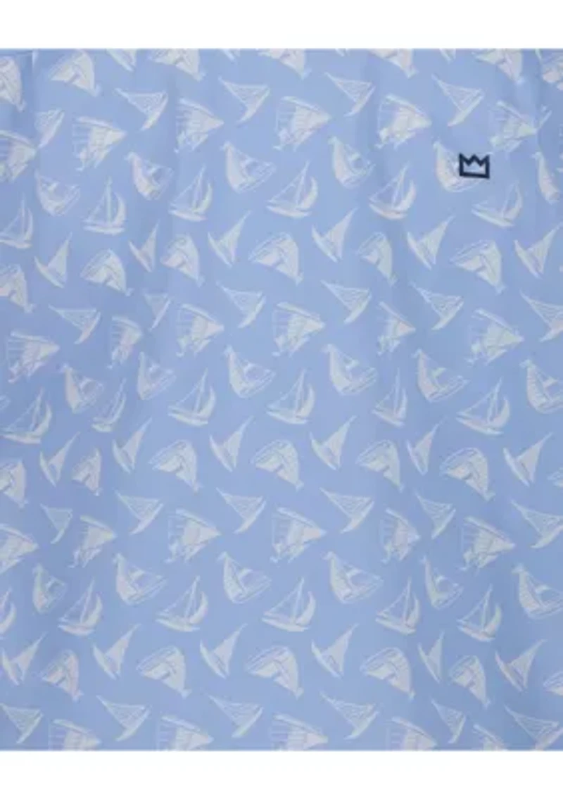 Boys 8-20 Sailboat Printed Short Sleeve Woven Shirt