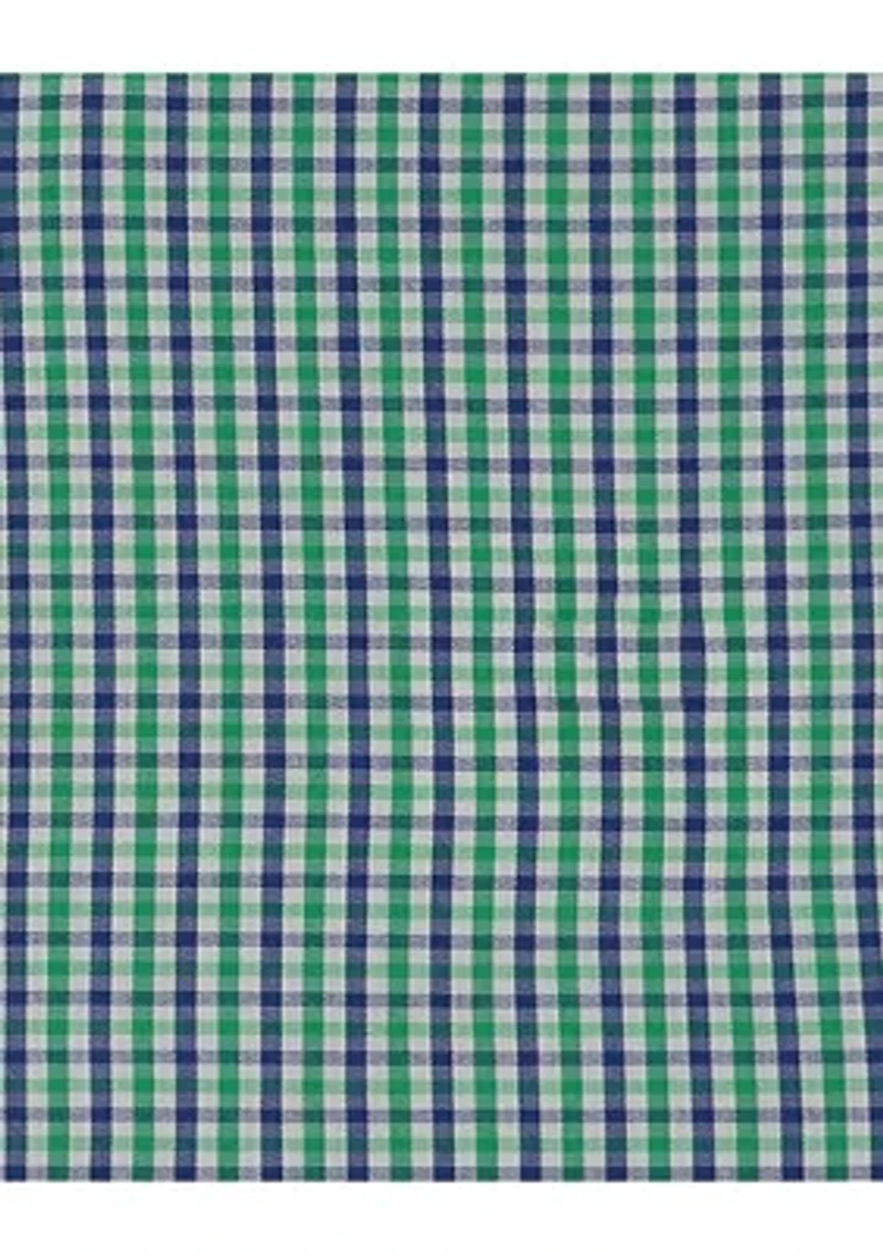 Boys 8-20 Gingham Printed Poplin Shirt