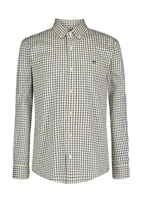 Boys 8-20 Long Sleeve Woven 2 Color Gingham Poplin Shirt