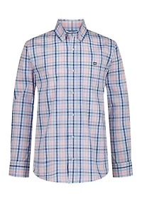 Boys 4-7 Long Sleeve Woven Shore Plaid Poplin Shirt