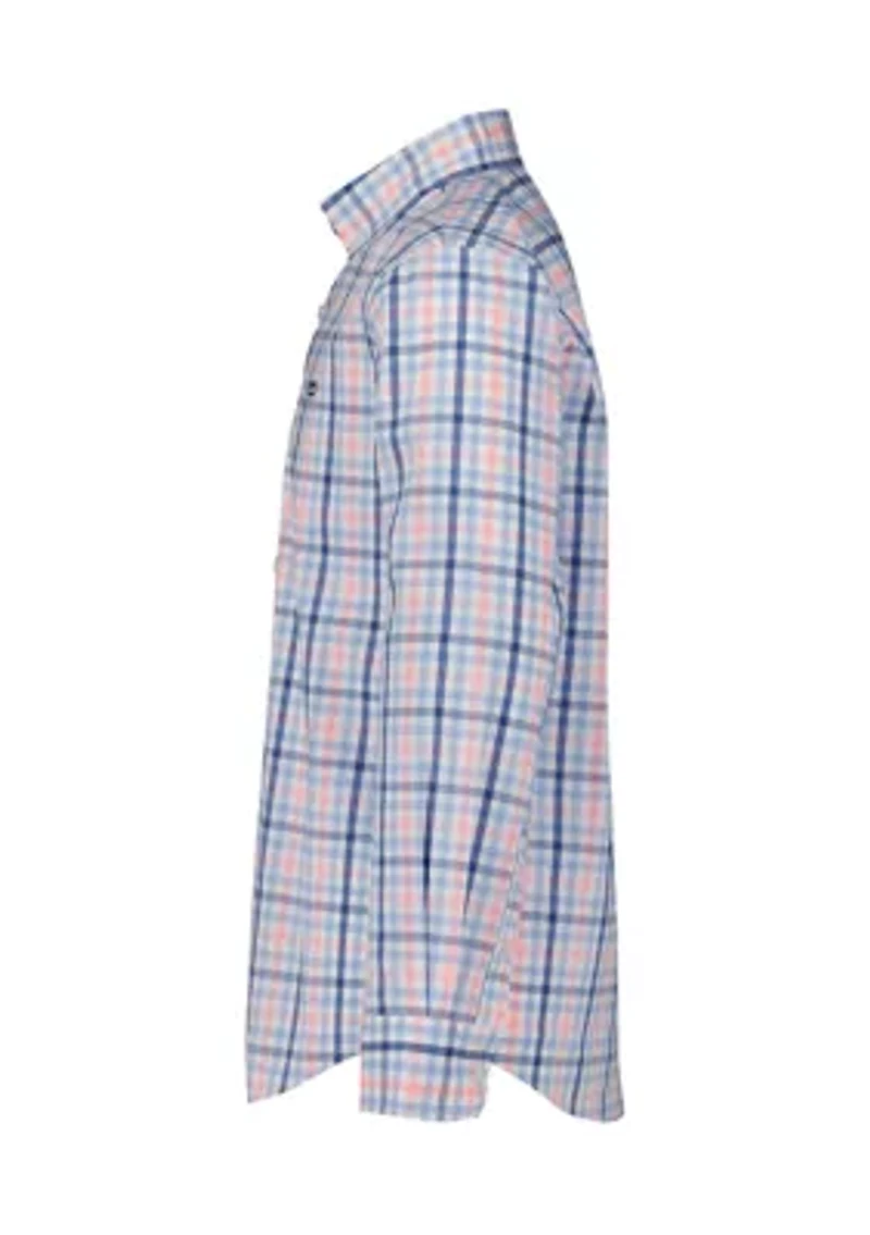 Boys 4-7 Long Sleeve Woven Shore Plaid Poplin Shirt