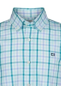 Boys 8-20 Long Sleeve Woven Shore Plaid Poplin Shirt