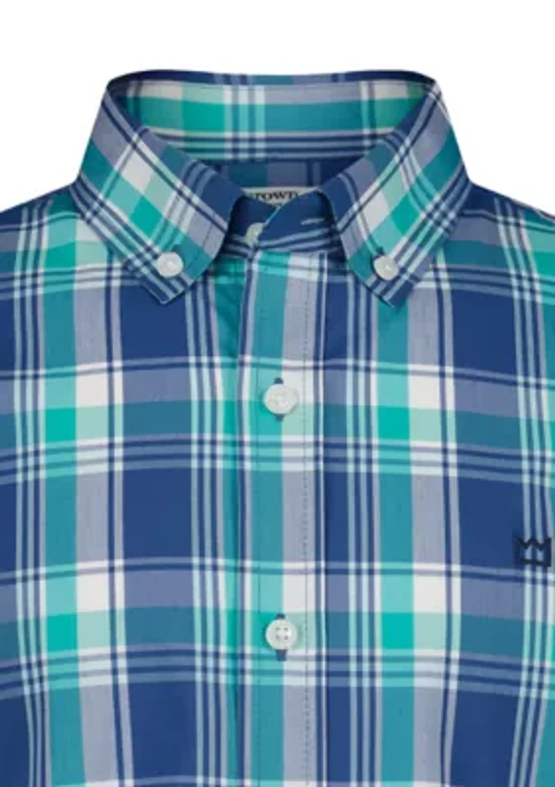 Boys 8-20 Long Sleeve Woven Coastline Plaid Poplin Shirt