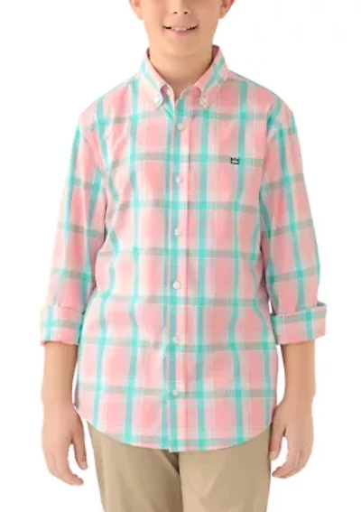 Boys 8-20 Long sleeve Coastline Plaid Poplin Shirt