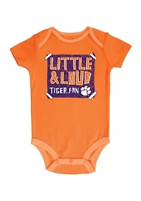 NCAA Baby Boys Clemson Tigers Orange Bodysuit Set - 3 Pack