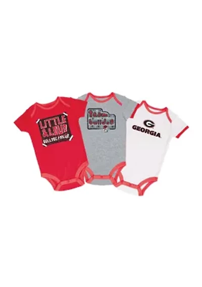 NCAA Baby Boys Georgia Bulldogs Bodysuits - 3 Pack