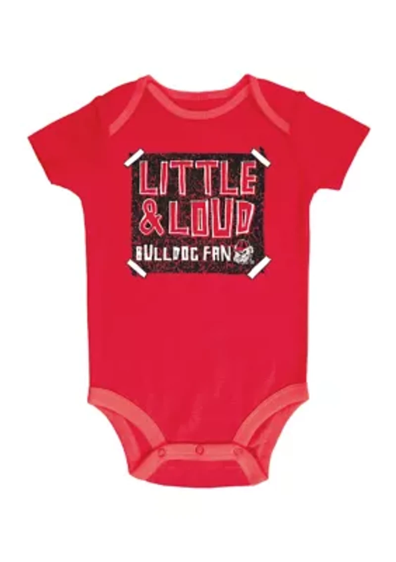 NCAA Baby Boys Georgia Bulldogs Bodysuits - 3 Pack