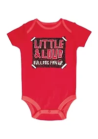 NCAA Baby Boys Georgia Bulldogs Bodysuits - 3 Pack