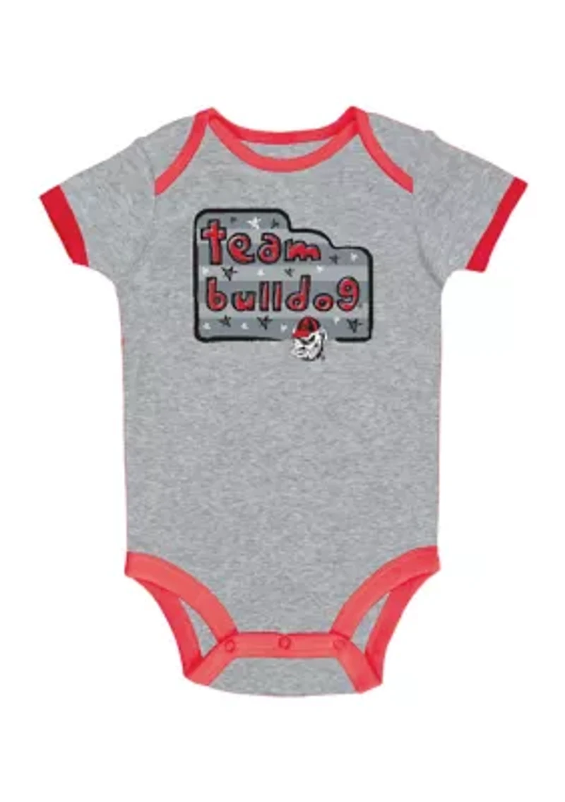 NCAA Baby Boys Georgia Bulldogs Bodysuits - 3 Pack