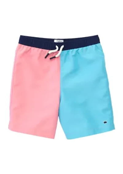Boys 4-7 Color Block Swim Trunks