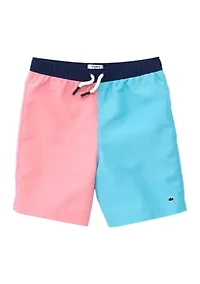 Boys 4-7 Color Block Swim Trunks