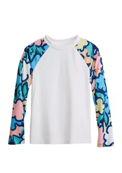 Boys 4-7 Long Sleeve Printed Swim Rash Guard