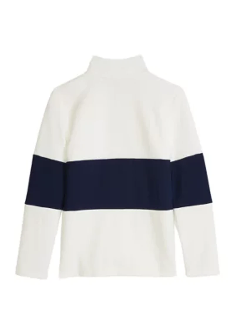 Boys 4-7 Color Blocked Quarter Zip Pullover