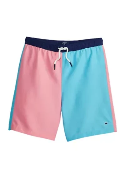 Boys 8-20 Color Block Swim Trunks