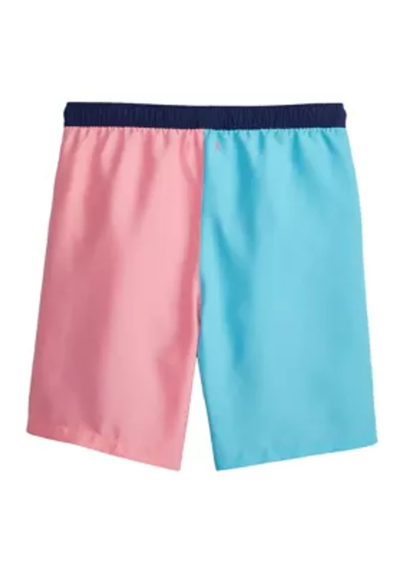 Boys 8-20 Color Block Swim Trunks