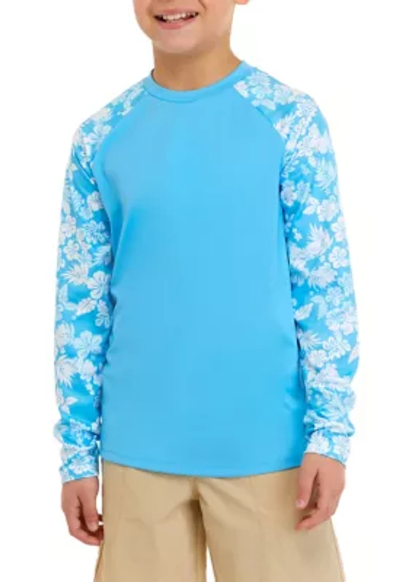 Boys 8-20 Long Sleeve Printed Rash Guard
