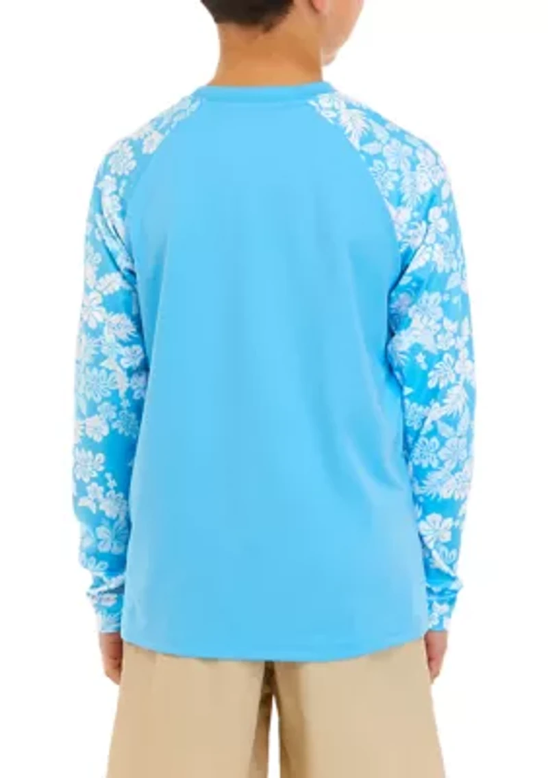 Boys 8-20 Long Sleeve Printed Rash Guard