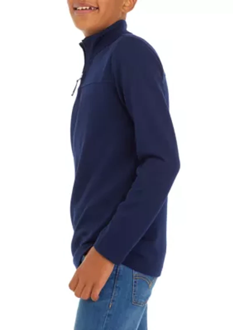 Boys 8-20 Solid 1/4 Zip Sweater
