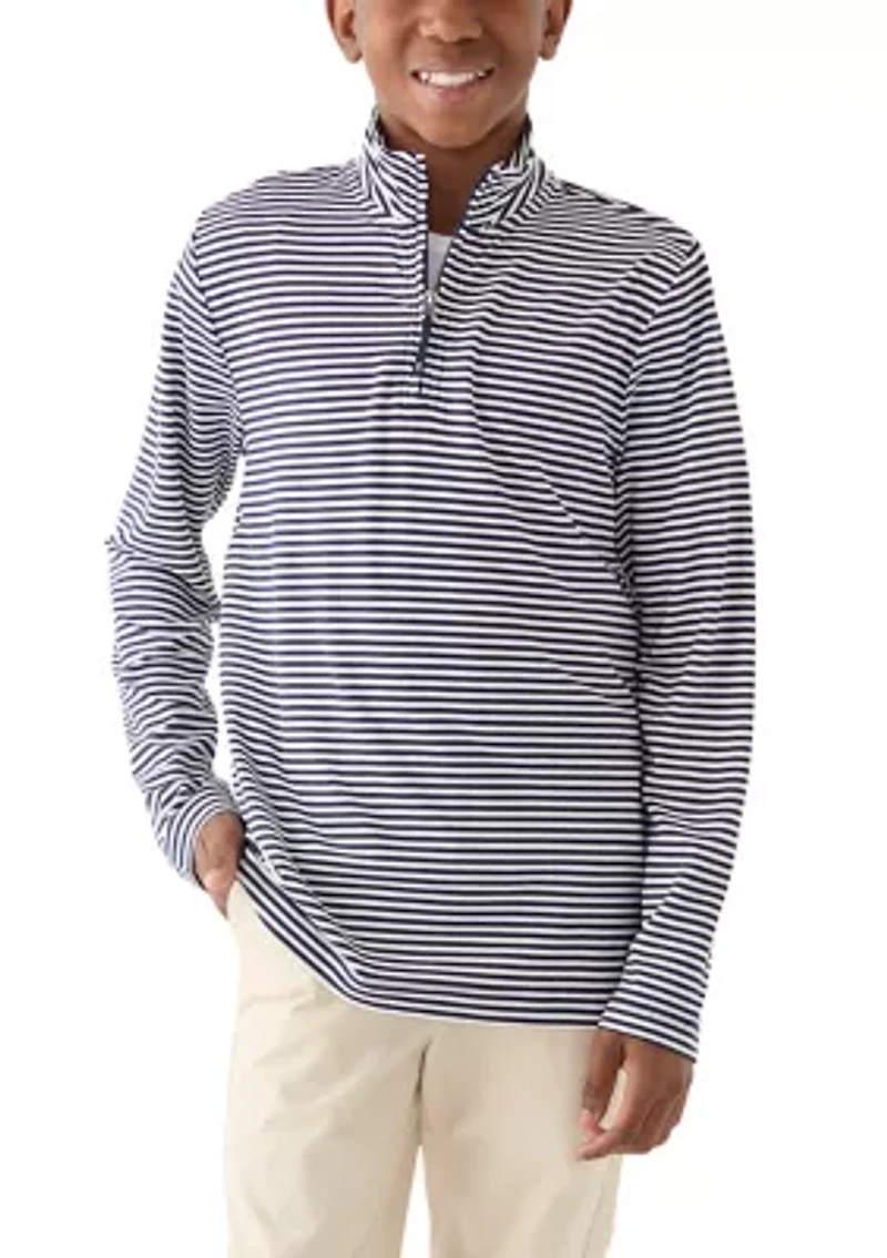 Boys 8-20 Stripe Performance 1/4 Zip Pullover