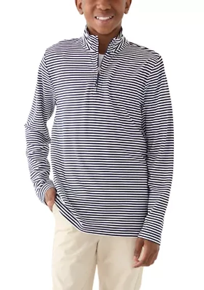 Boys 8-20 Stripe Performance 1/4 Zip Pullover