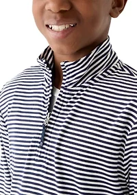 Boys 8-20 Stripe Performance 1/4 Zip Pullover