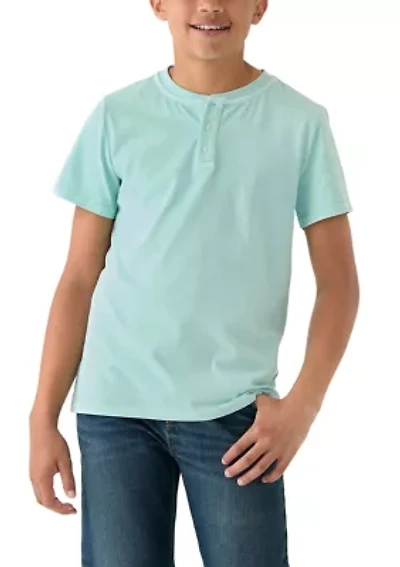 Boys 8-20 Solid Henley Shirt