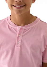 Boys 8-20 Solid Henley Shirt