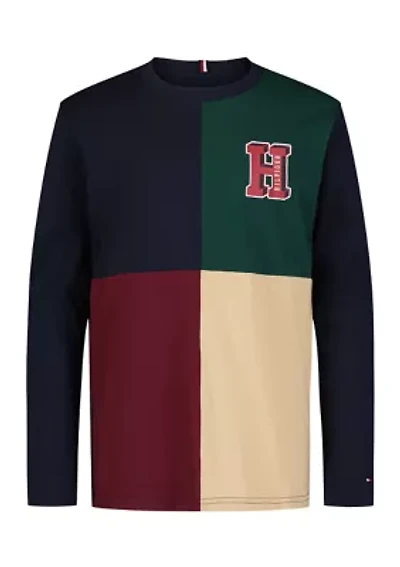 Boys 8-20 Quad Color Blocked Logo T-Shirt