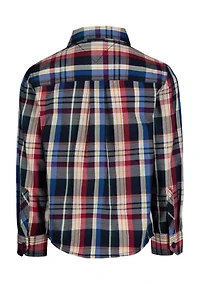 Boys 4-7 Long Sleeve Plaid Shirt