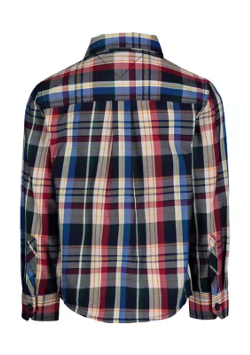 Boys 8-20 Long Sleeve Plaid Shirt
