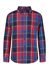 Boys 4-7 Saturated Plaid Printed Shirt
