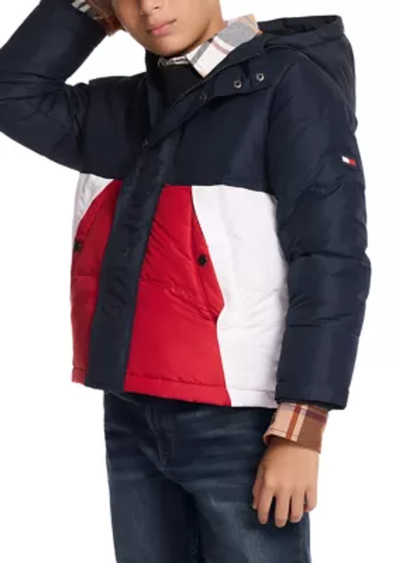 Boys 8-20 Tommy Hilfiger Color Block Puffer