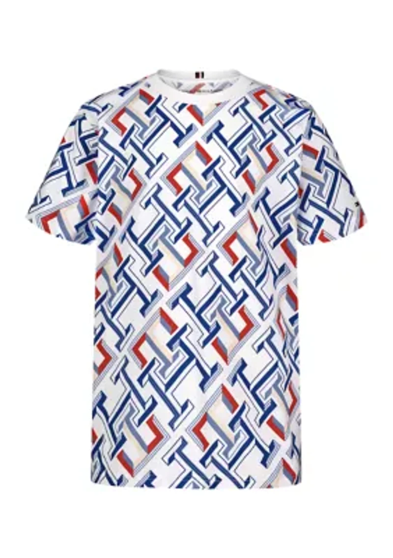 Boys 8-20 Short Sleeve Cotton Logo Printed T-Shirt